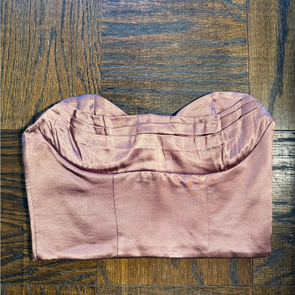 Zara Satin Pink Bandeau - M
